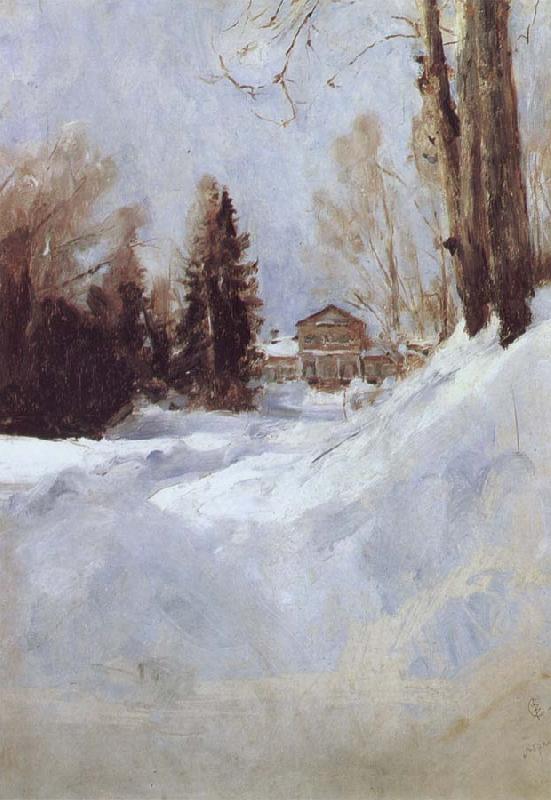 Valentin Serov Winter in Abramtsevo-A House Sweden oil painting art